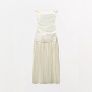 Zara Strapless Cream Dress
